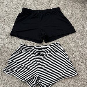 Cynthia Rowley Black and Striped Athletic Shorts